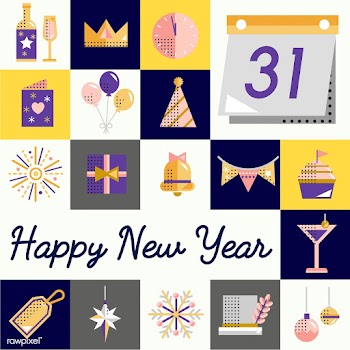 New year icons set vector | Free stock vector - 281056