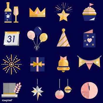 New year icons set vector | Free stock vector - 281070