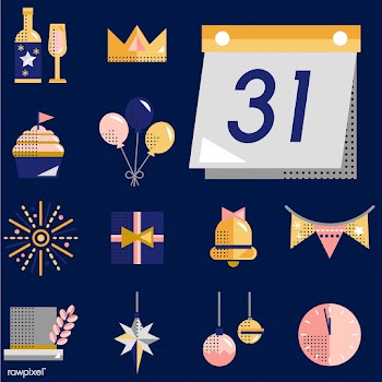 New year icons set vector | Free stock vector - 281074