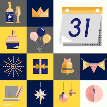 New year icons set vector | Free stock vector - 281076
