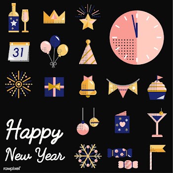 New year icons set vector | Free stock vector - 281077