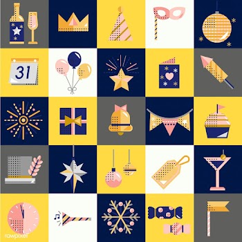 New year icons set vector | Free stock vector - 281086