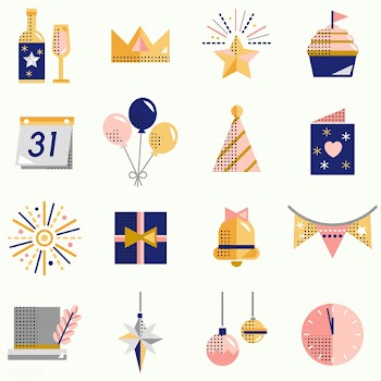 New year icons set vector | Free stock vector - 281087