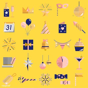 New year icons set vector | Free stock vector - 281088