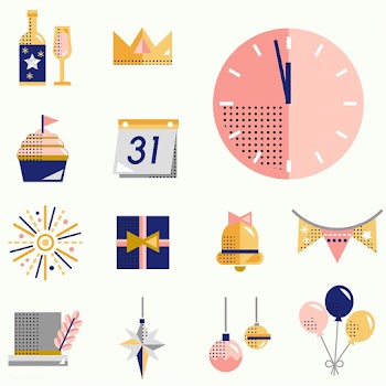 New year icons set vector | Free stock vector - 281092