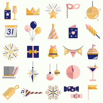New year icons set vector | Free stock vector - 281105