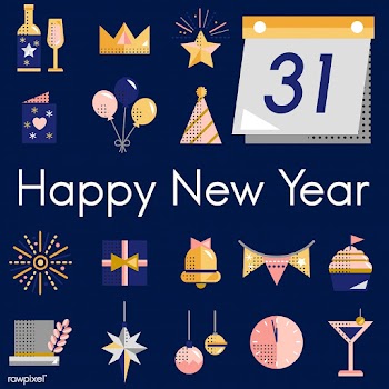New year icons set vector | Free stock vector - 281107