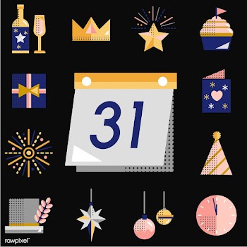 New year icons set vector | Free stock vector - 281110