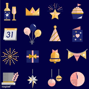 New year icons set vector | Free stock vector - 281111
