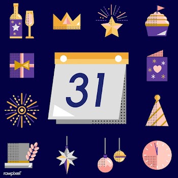 New year icons set vector | Free stock vector - 281112