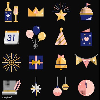 New year icons set vector | Free stock vector - 281126