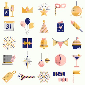 New year icons set vector | Free stock vector - 281128