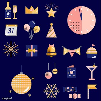 New year icons set vector | Free stock vector - 281135