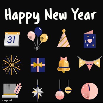 New year icons set vector | Free stock vector - 281138