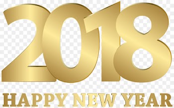 New Year's Day Christmas Clip art - golden 2018 