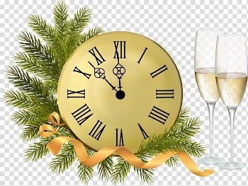 New Year's Day Christmas New Year's Eve, Clocks transparent background PNG clipart