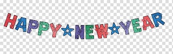 New Year's Day New Year's Eve Banner , Happy New Year transparent background PNG clipart