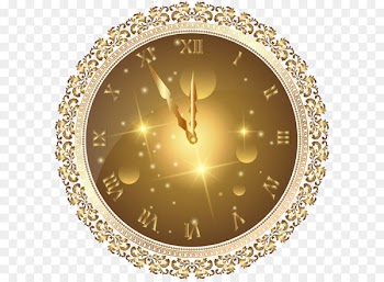 New Year's Eve Clock Clip art - Gold New Year's Clock PNG Transparent Clip Art Image 