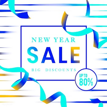 New year sale 80% off sign vector | Free stock vector - 535036