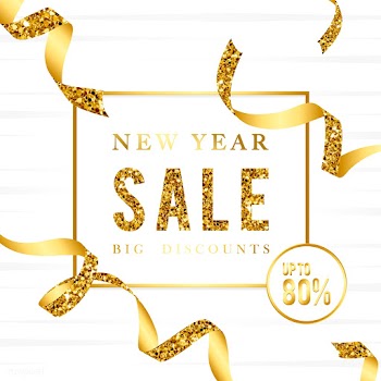New year sale 80% off sign vector | Free stock vector - 535075