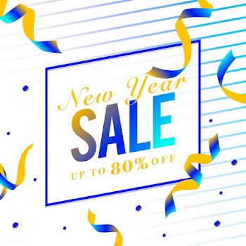 New year sale 80% off sign vector | Free stock vector - 535129