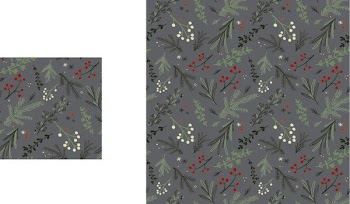 New Year Seamless Pattern with hand drawn branches