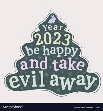 new year tree with lettering 2023