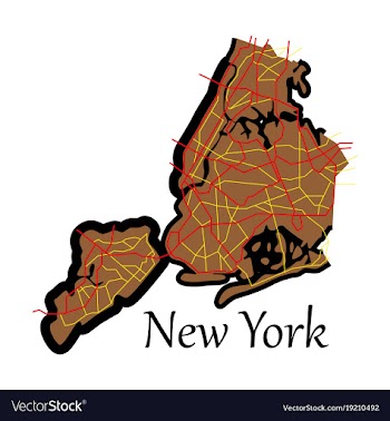New york city map - flat vector image