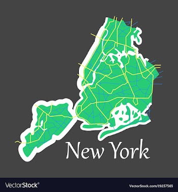 New york city map - flat vector image