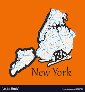 New york city map - flat vector image
