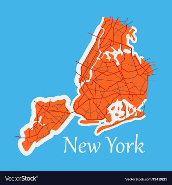 New york city map - flat vector image