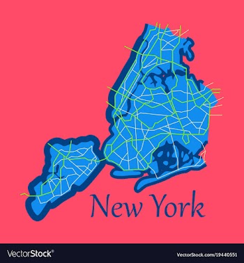 New york city map - flat vector image