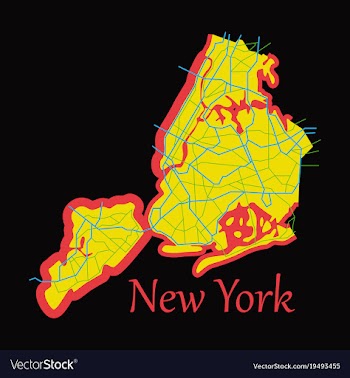 New york city map - flat vector image