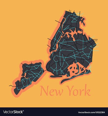 New york city map - flat vector image