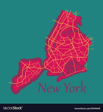 New york city map - flat vector image