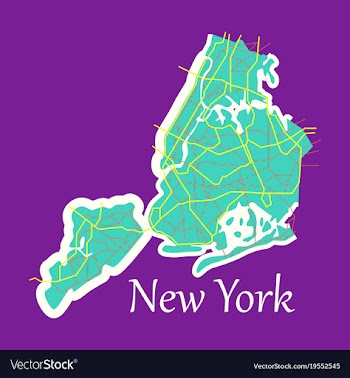 New york city map - flat vector image