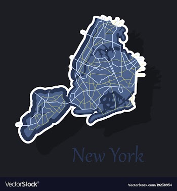 New york city map - sticker vector image