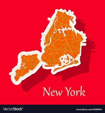 New york city map - sticker vector image