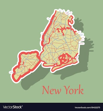 New york city map - sticker vector image