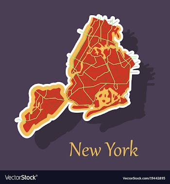 New york city map - sticker vector image