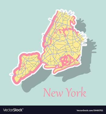 New york city map - sticker vector image