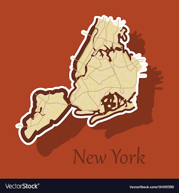 New york city map - sticker vector image