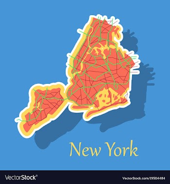 New york city map - sticker vector image