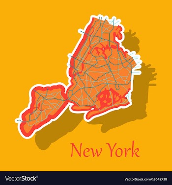 New york city map - sticker vector image
