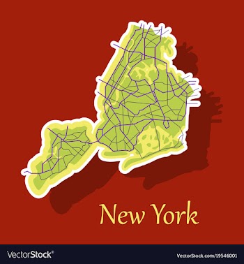 New york city map - sticker vector image