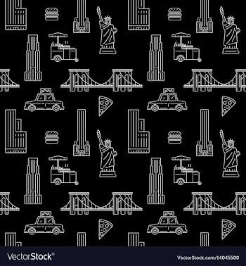  					New york city seamless pattern vector image														