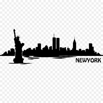 New York City Skyline Silhouette World Trade Center - Silhouette 