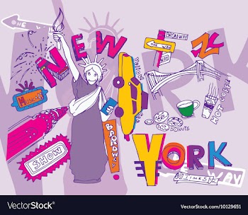New york doodles vector image