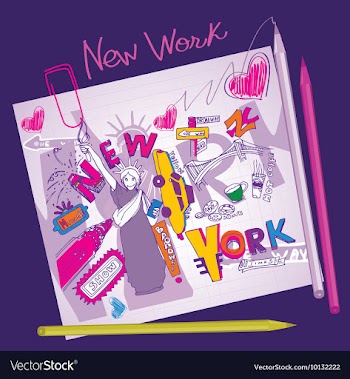New york doodles vector image