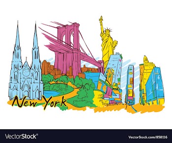 New york doodles vector image